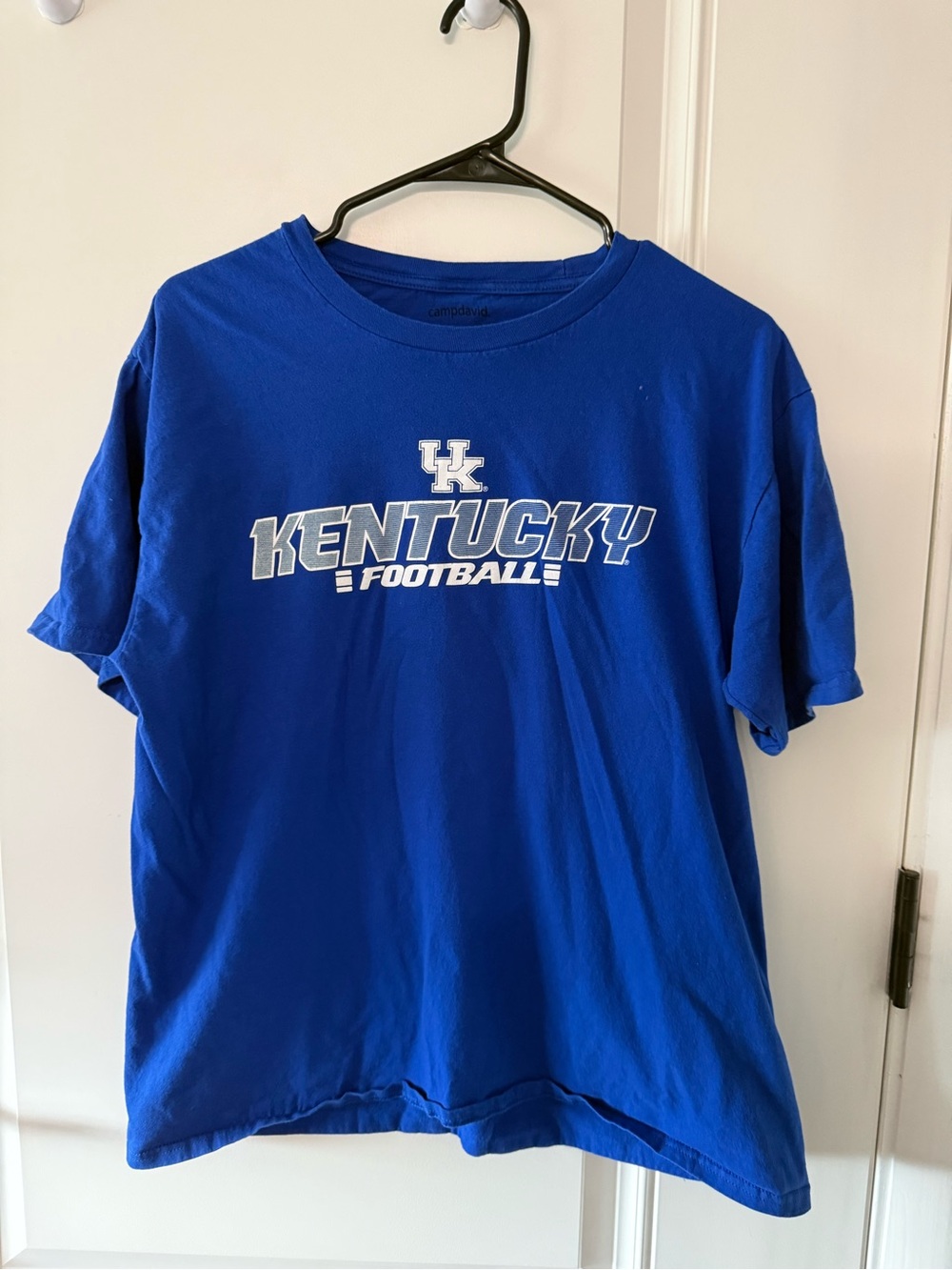 University of Kentucky Football Camp David Crewneck Tee with Printed Neck Logo